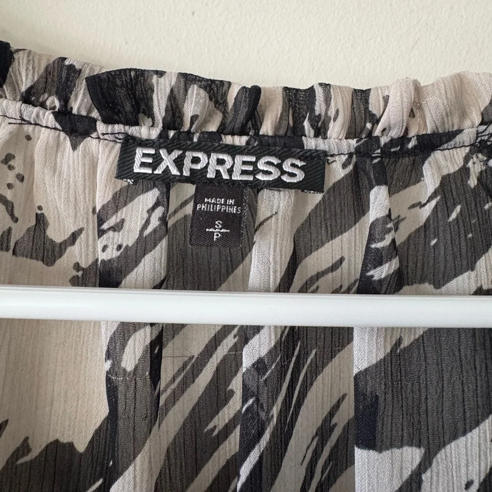 Express Semi-Sheer V-Neck Top